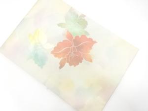 未使用品　引箔　蘭模様織り出し　名古屋帯